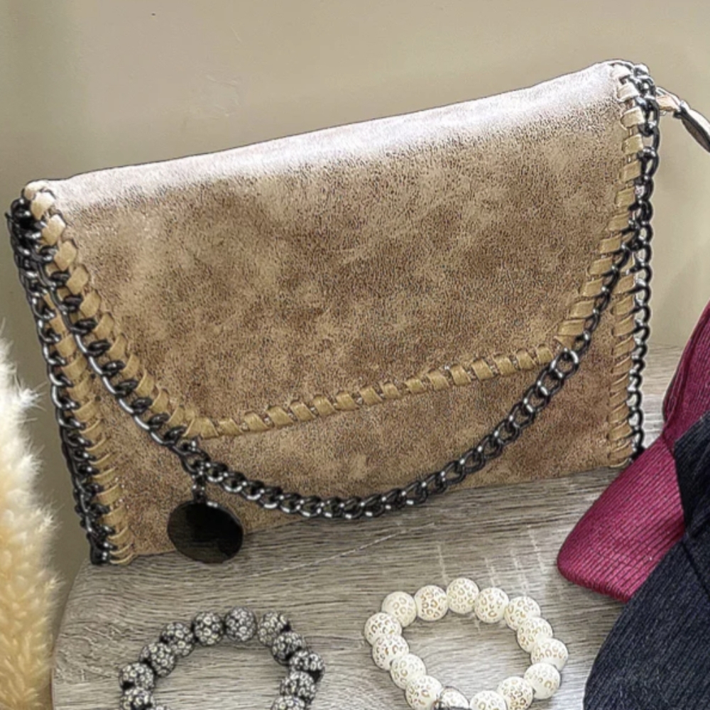 New Item - Rockstar Cross Body Clutch Bag - Only Tan Left